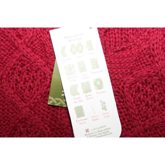 NWT Carraig Donn Cable Knit Wool Cap Sleeve Dress Red Girl's Size Medium H12020 - Picture 8 of 11